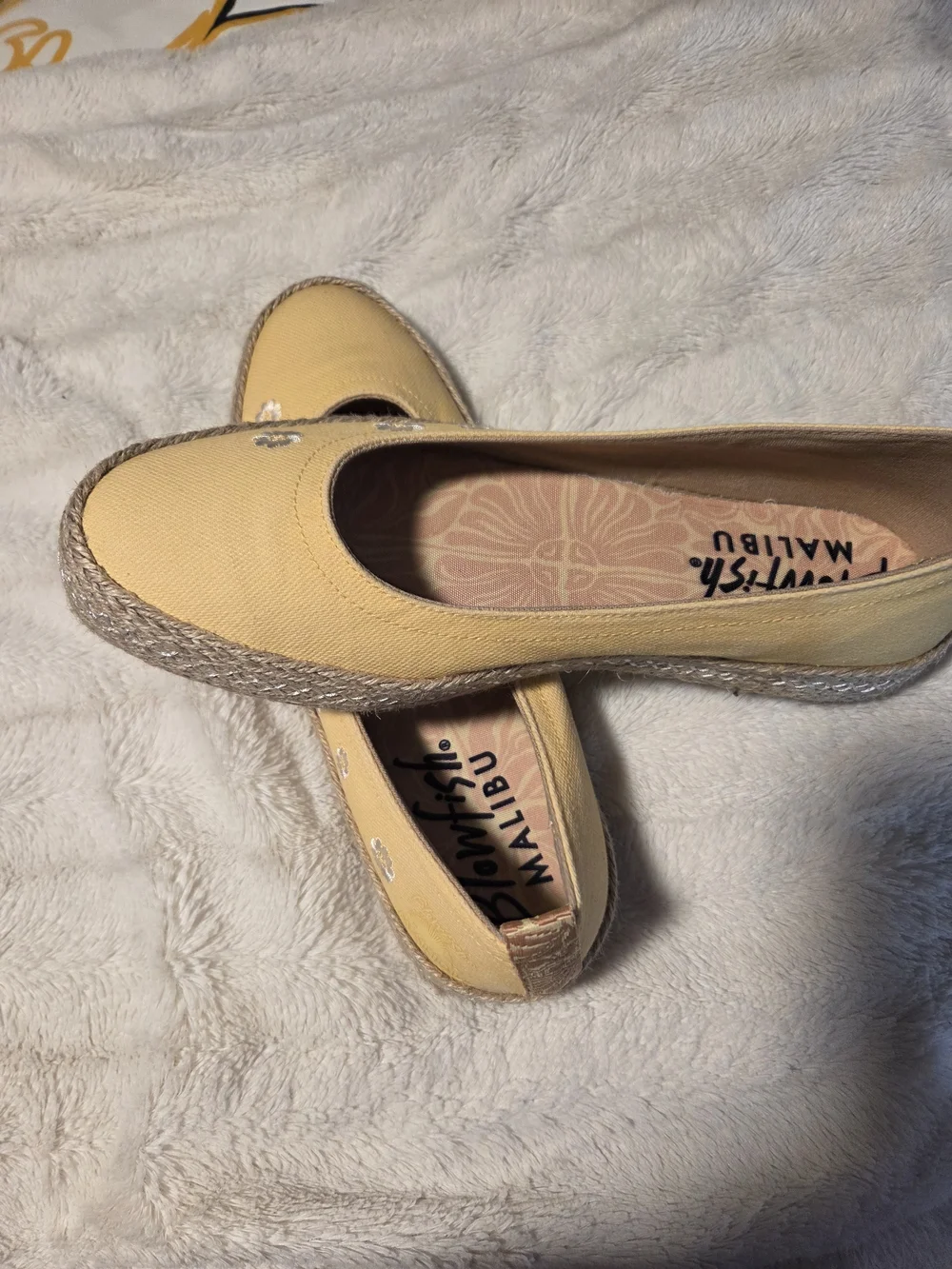 Blowfish Yellow Benita Canvas Espadrille Sneakers with Daisy Embroidery